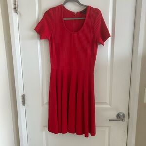 Pink Tartan Fit and Flare Red Dress